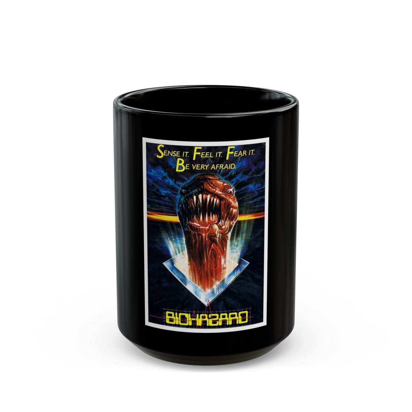 BIOHAZARD 1985 Movie Poster - Black Coffee Mug-15oz-The Sticker Space