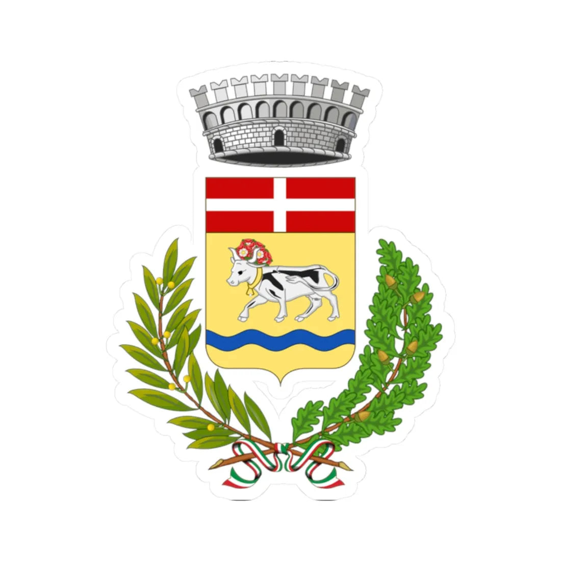 Bionaz-Stemma (Italy) (Coat of Arms) STICKER Vinyl Kiss-Cut Decal 2 Inch White - The Sticker Space