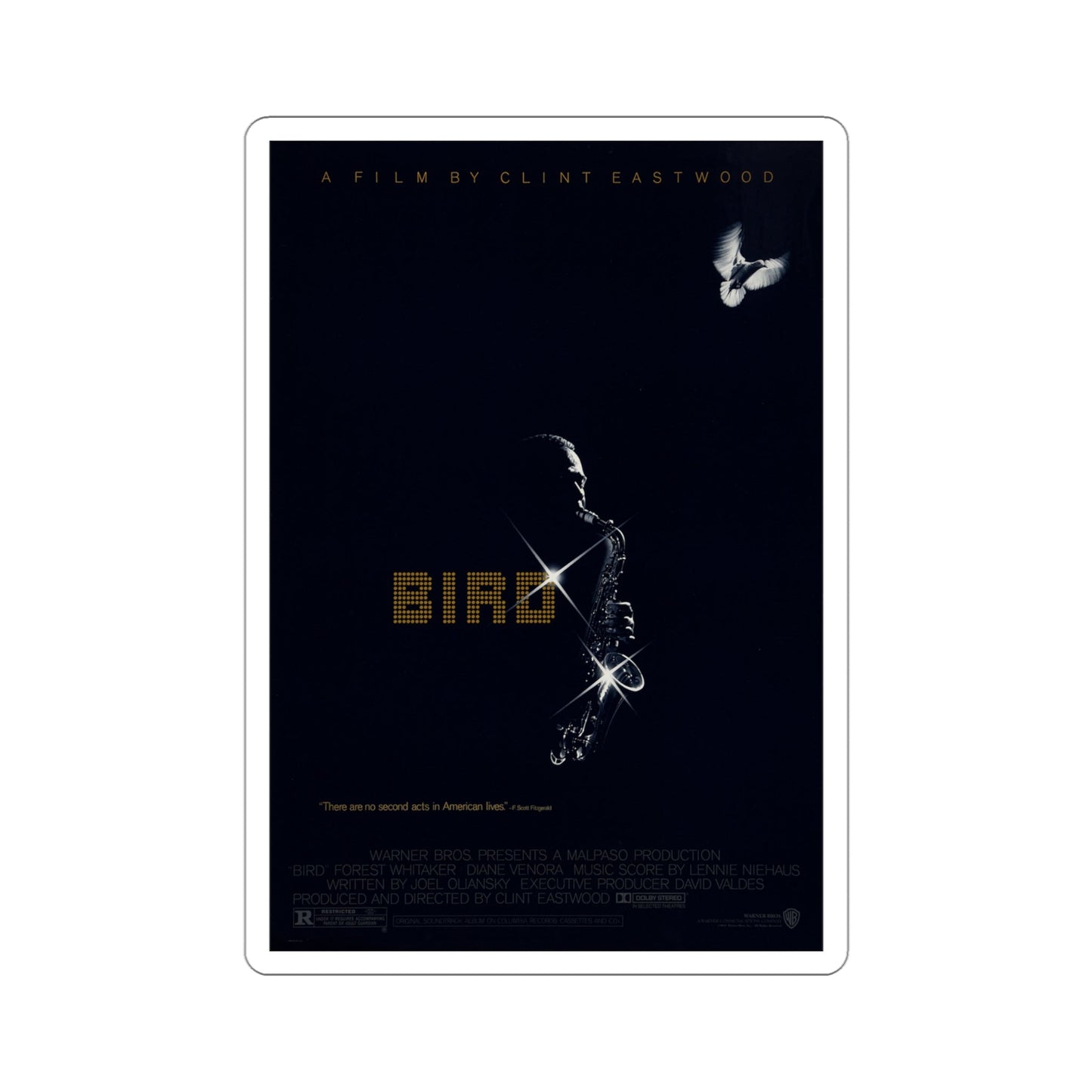 Bird 1988 Movie Poster STICKER Vinyl Die-Cut Decal-4 Inch-The Sticker Space