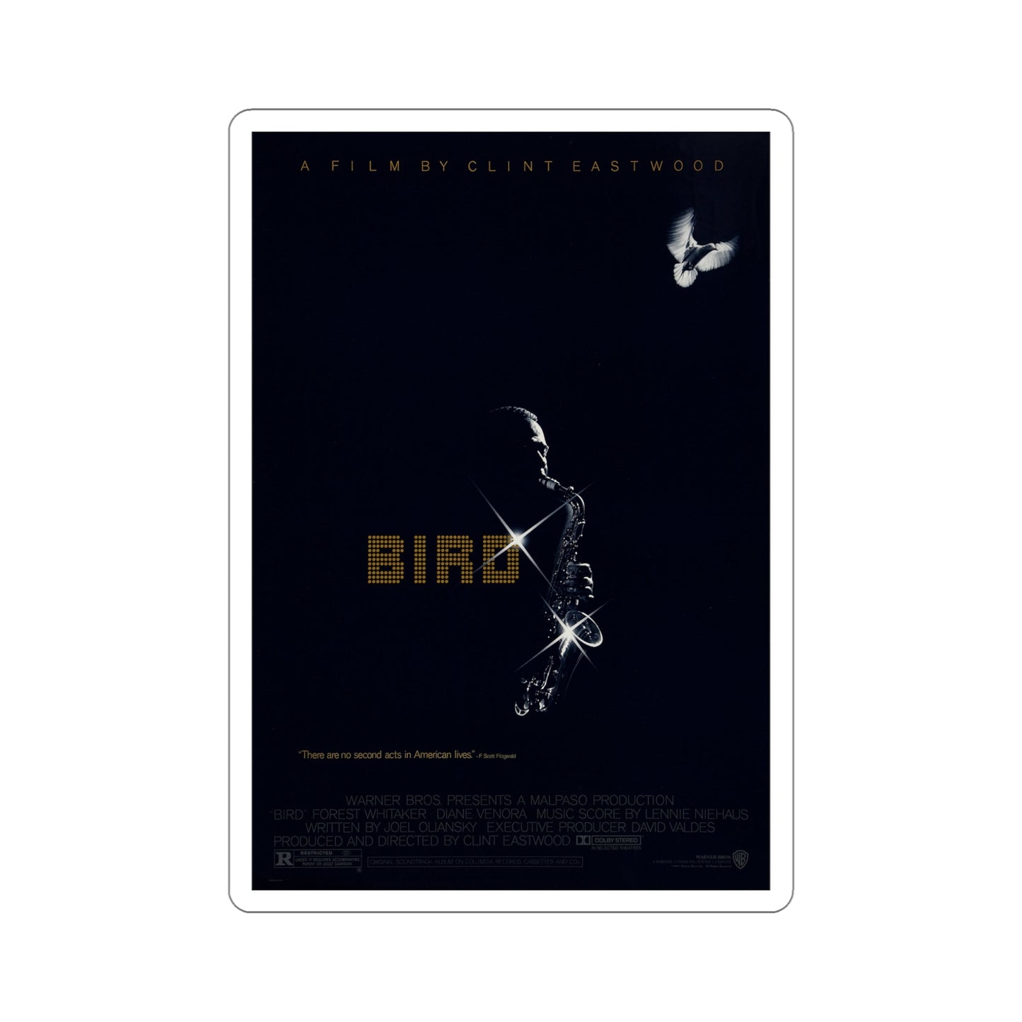 Bird 1988 Movie Poster STICKER Vinyl Die-Cut Decal-5 Inch-The Sticker Space