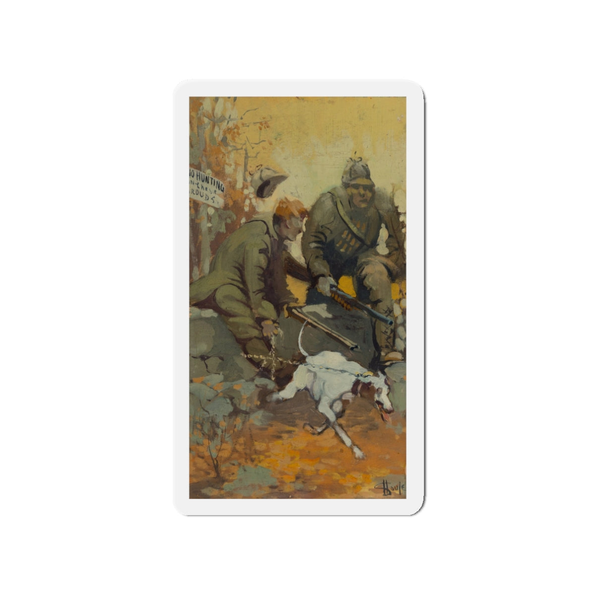 Bird Hunting (Magazine Illustration) Refrigerator Magnet-3" x 3"-The Sticker Space