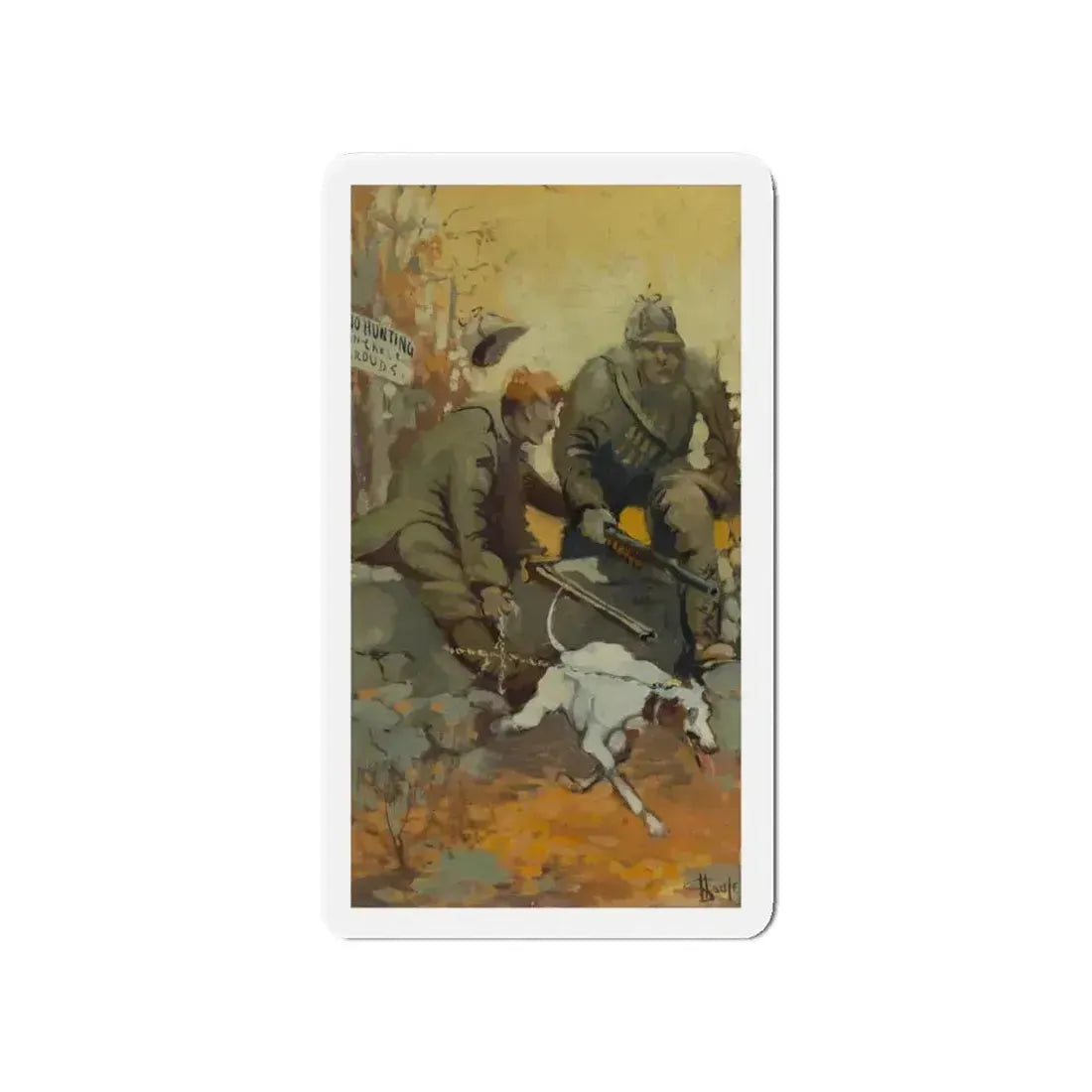 Bird Hunting (Magazine Illustration) Refrigerator Magnet 4 Inch Die-Cut - The Sticker Space