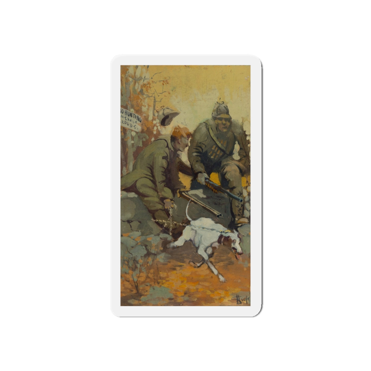 Bird Hunting (Magazine Illustration) Refrigerator Magnet-5" x 5"-The Sticker Space