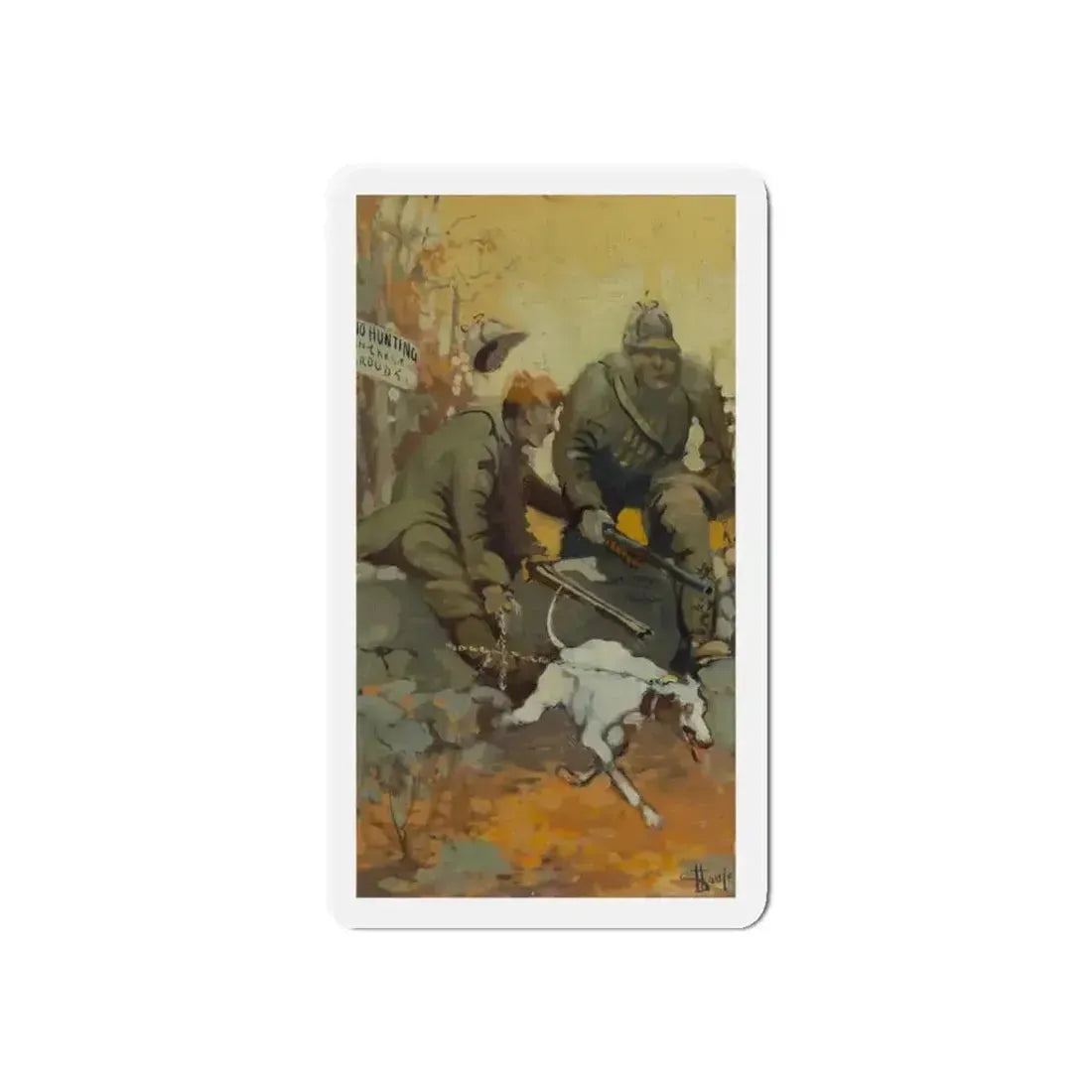 Bird Hunting (Magazine Illustration) Refrigerator Magnet - The Sticker Space