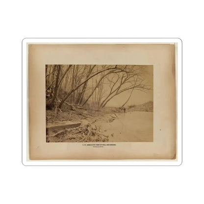 Bird's Eye View of Bull Run Bridge, Looking Up Stream (U.S. Civil War) STICKER Vinyl Kiss-Cut Decal 4 Inch White - The Sticker Space