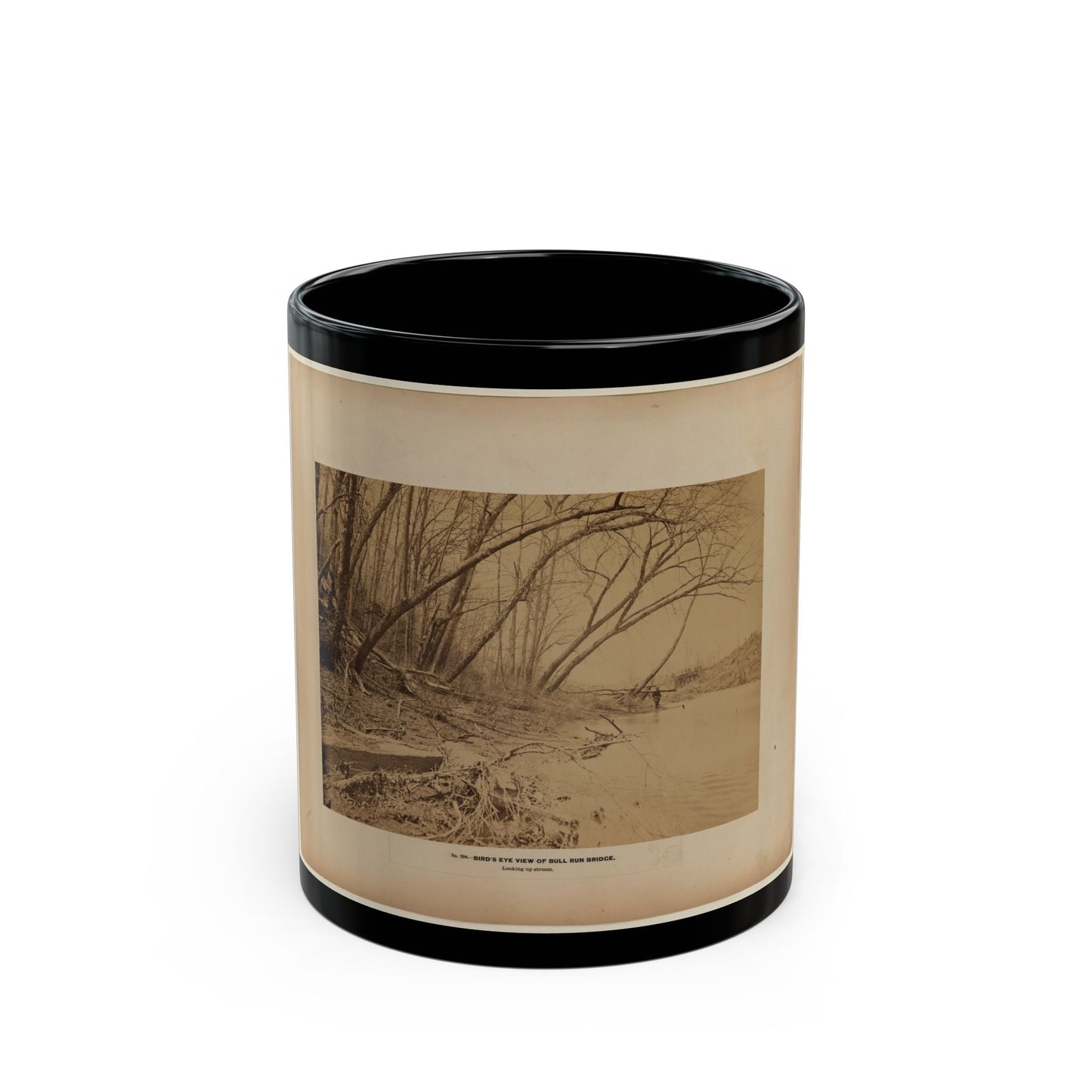 Bird's Eye View Of Bull Run Bridge, Looking Up Stream (U.S. Civil War) Black Coffee Mug