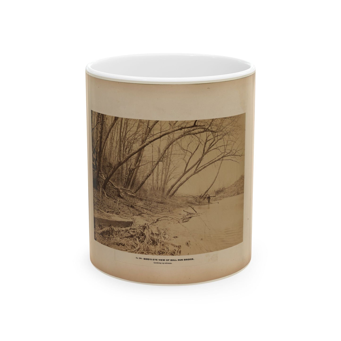 Bird's Eye View Of Bull Run Bridge, Looking Up Stream (U.S. Civil War) White Coffee Mug