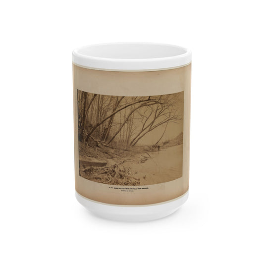 Bird's Eye View Of Bull Run Bridge, Looking Up Stream (U.S. Civil War) White Coffee Mug