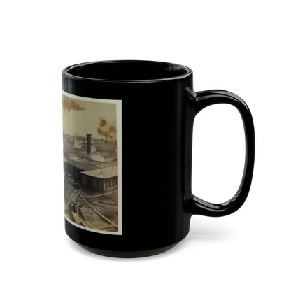 Bird's Eye View Of Machine Shops, With East Yard Of Orange & Alexandria Railroad (U.S. Civil War) Black Coffee Mug