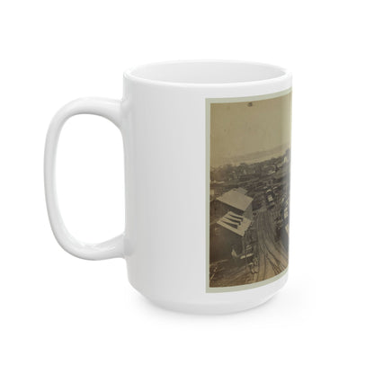 Bird's Eye View Of Machine Shops, With East Yard Of Orange & Alexandria Railroad (U.S. Civil War) White Coffee Mug