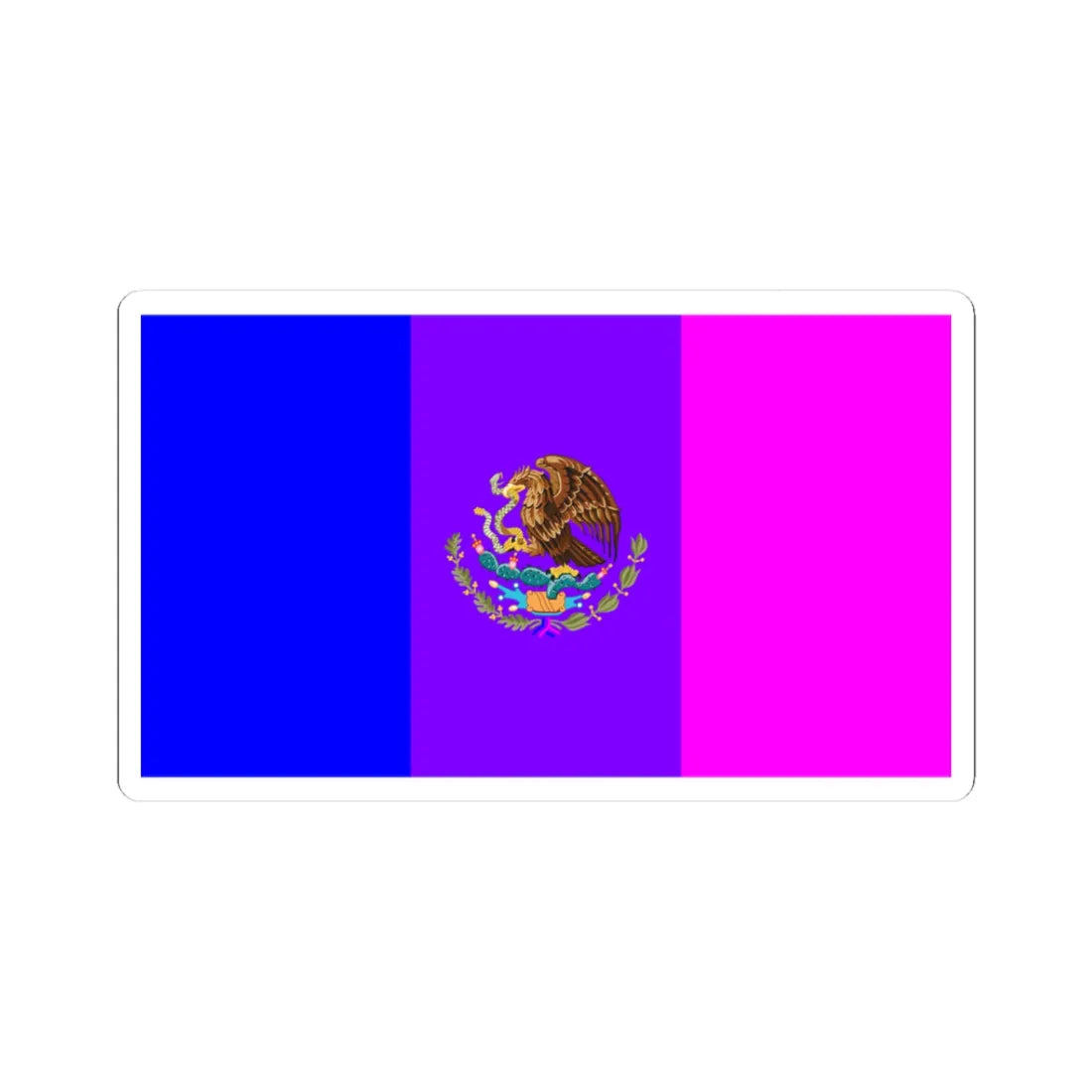 Bisexual Pride Flag of Mexico (Mexico) STICKER Vinyl Kiss-Cut Decal 3 Inch White - The Sticker Space