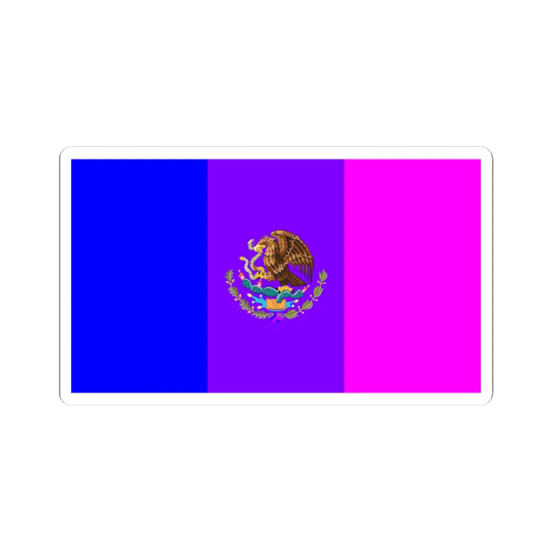 Bisexual Pride Flag of Mexico (Mexico) STICKER Vinyl Kiss-Cut Decal 4 Inch White - The Sticker Space