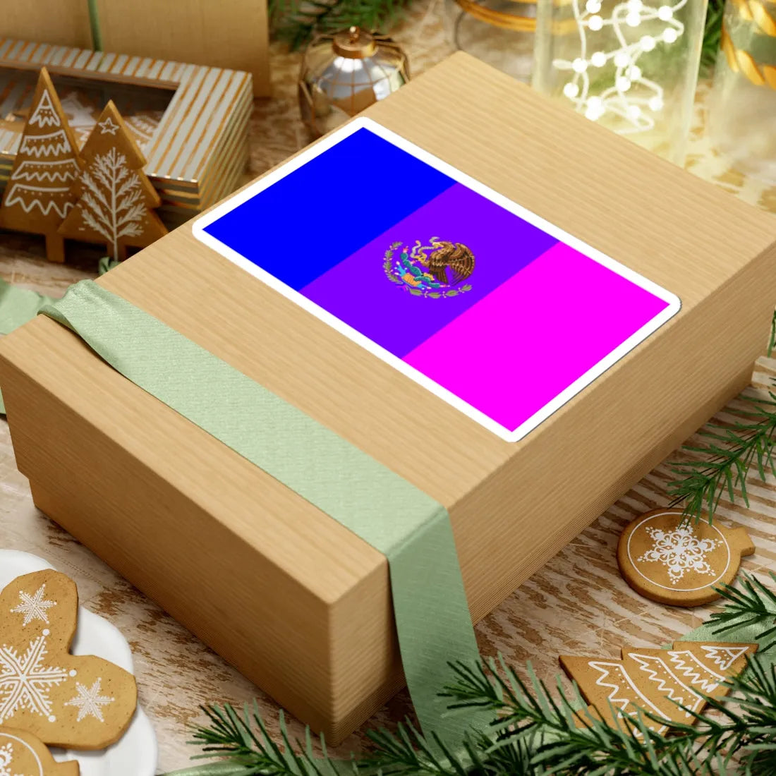 Bisexual Pride Flag of Mexico (Mexico) STICKER Vinyl Kiss-Cut Decal - The Sticker Space