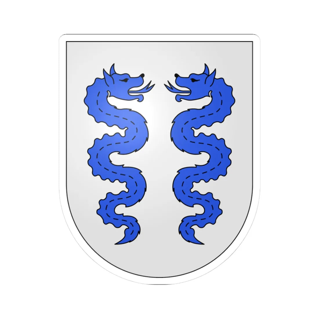 Bissone-coat of arms (Switzerland) (Coat of Arms) STICKER Vinyl Kiss-Cut Decal 3 Inch White - The Sticker Space