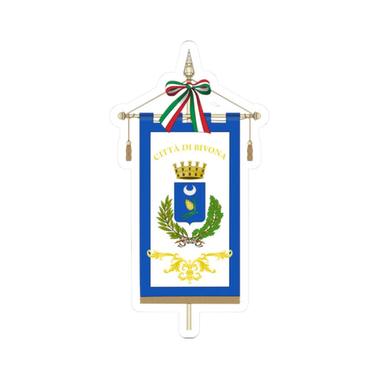 Bivona-Gonfalone (Italy) (Coat of Arms) STICKER Vinyl Kiss-Cut Decal 2 Inch White - The Sticker Space