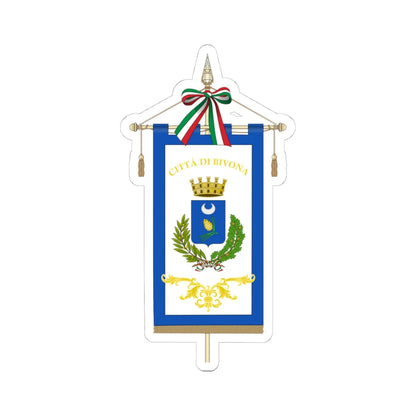 Bivona-Gonfalone (Italy) (Coat of Arms) STICKER Vinyl Kiss-Cut Decal 4 Inch White - The Sticker Space