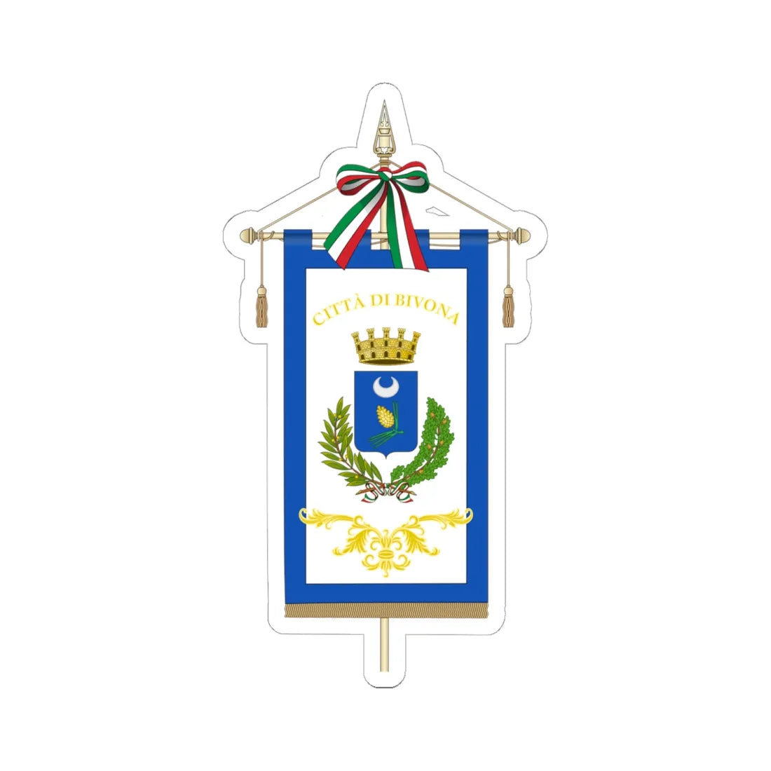 Bivona-Gonfalone (Italy) (Coat of Arms) STICKER Vinyl Kiss-Cut Decal - The Sticker Space