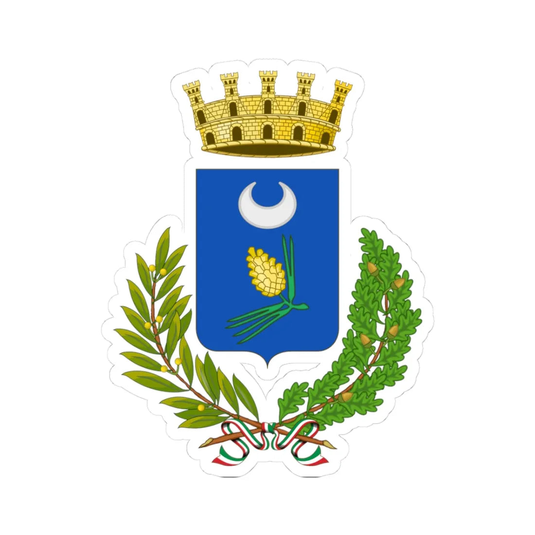 Bivona-Stemma (Italy) (Coat of Arms) STICKER Vinyl Kiss-Cut Decal 3 Inch White - The Sticker Space