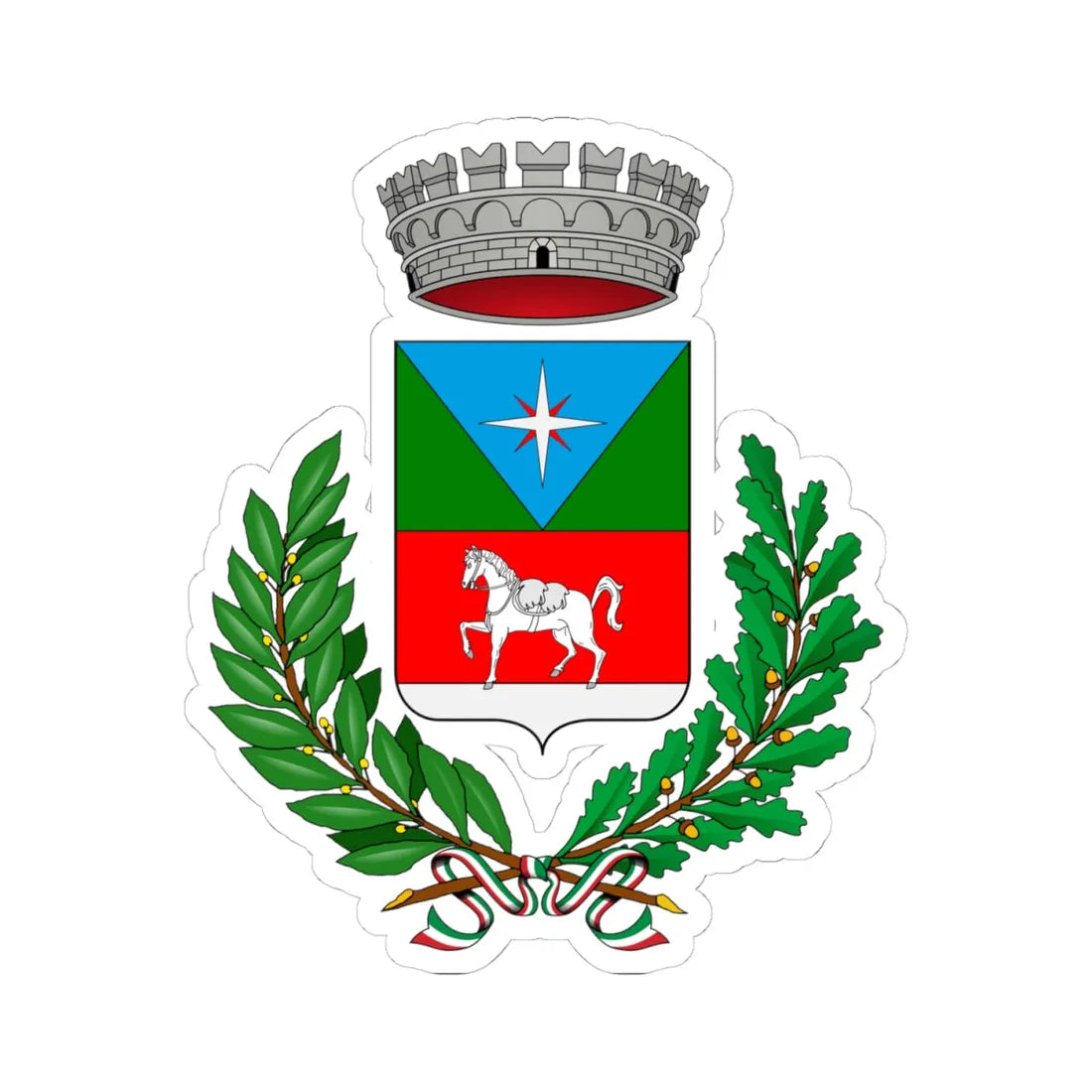 Bizzarone-Stemma (Italy) (Coat of Arms) STICKER Vinyl Kiss-Cut Decal 4 Inch White - The Sticker Space