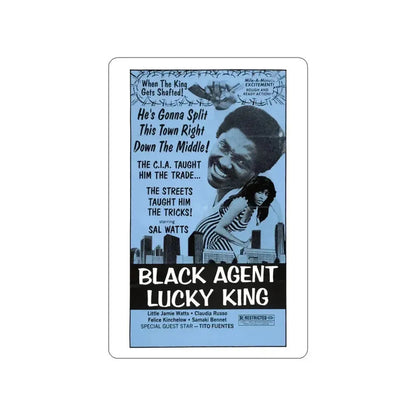 BLACK AGENT LUCKY KING (SOLOMON KING) 1974 Movie Poster STICKER Vinyl Die-Cut Decal 6 Inch - The Sticker Space