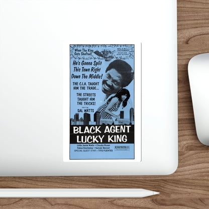 BLACK AGENT LUCKY KING (SOLOMON KING) 1974 Movie Poster STICKER Vinyl Die-Cut Decal-The Sticker Space