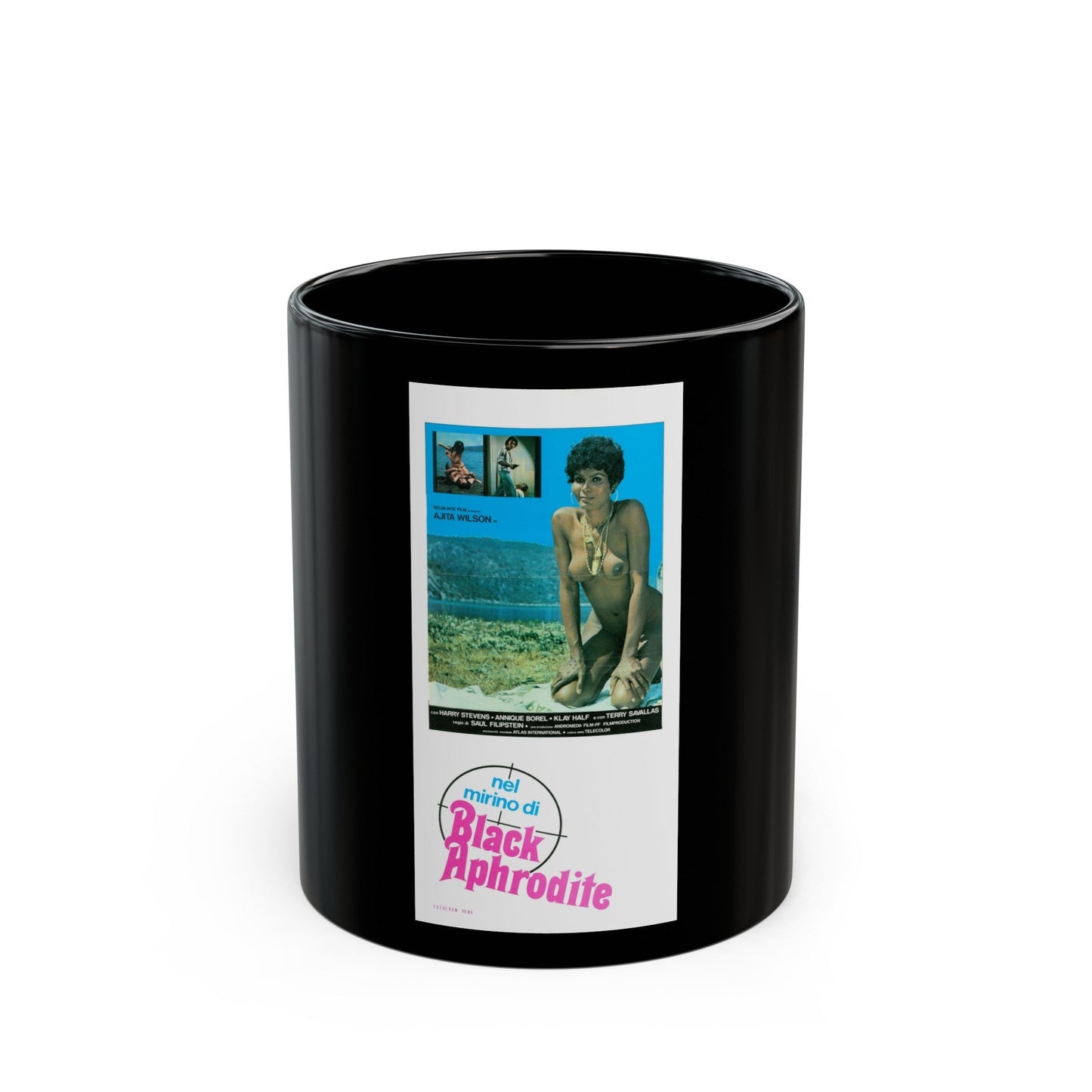 BLACK APHRODITE 1977 Movie Poster - Black Coffee Mug-11oz-The Sticker Space