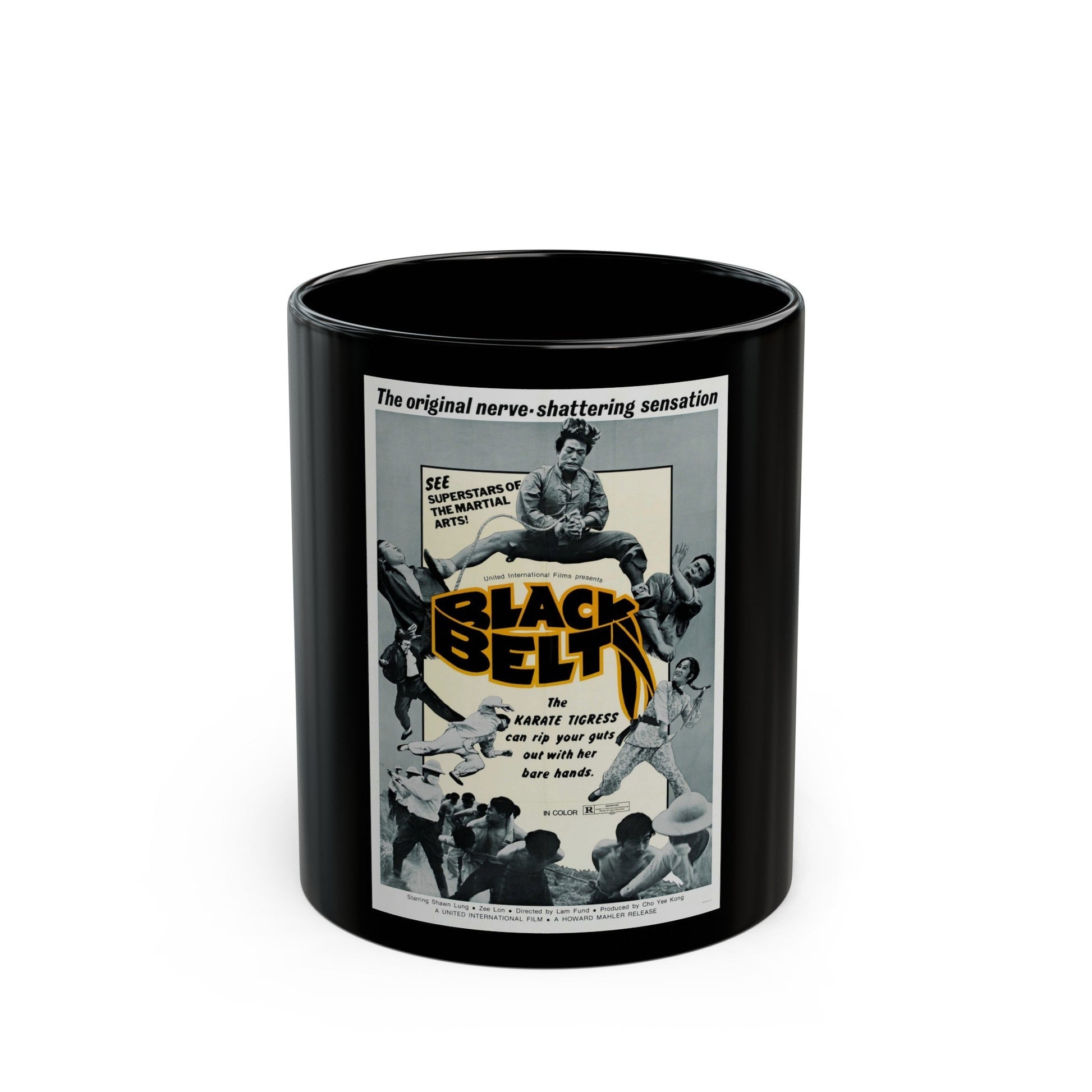 BLACK BELT 1973 Movie Poster - Black Coffee Mug-11oz-The Sticker Space