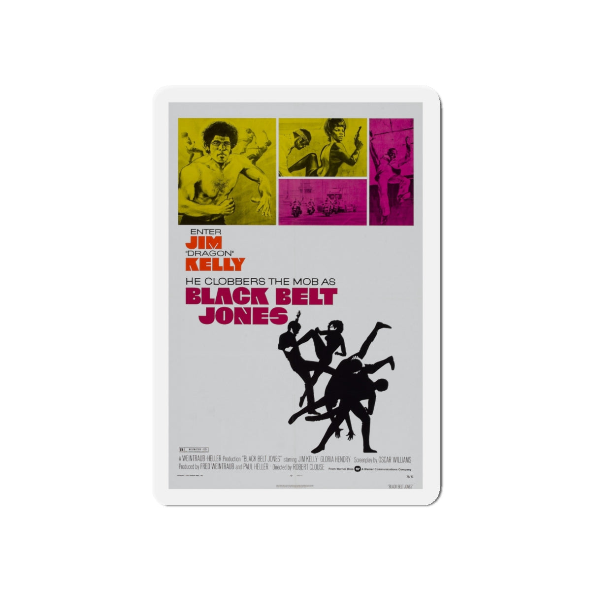 BLACK BELT JONES 1974 Movie Poster - Die-Cut Magnet-5" x 5"-The Sticker Space