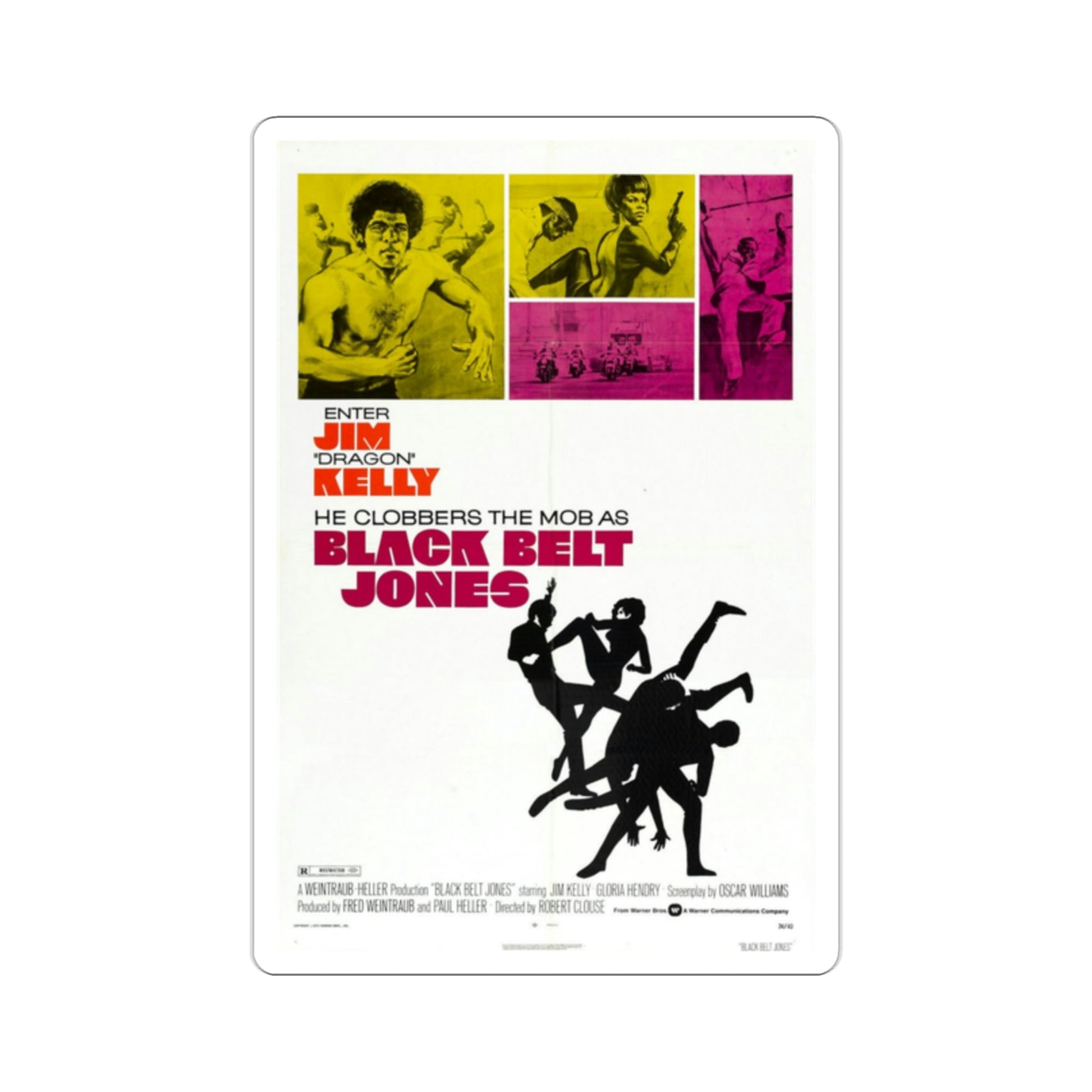 Black Belt Jones 1974 Movie Poster STICKER Vinyl Die-Cut Decal-2 Inch-The Sticker Space