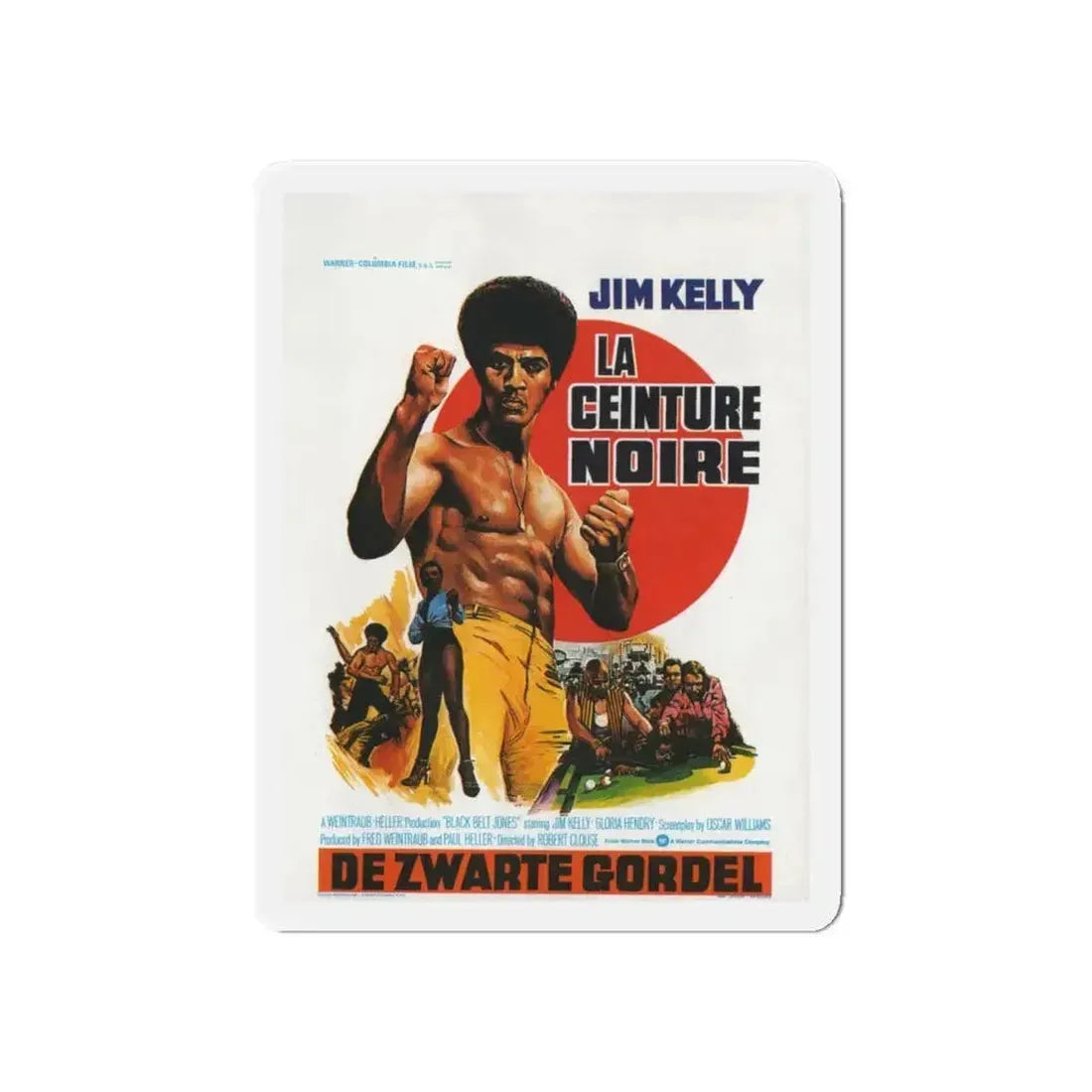 BLACK BELT JONES (BELGIAN) 1974 Movie Poster - Refrigerator Magnet - The Sticker Space