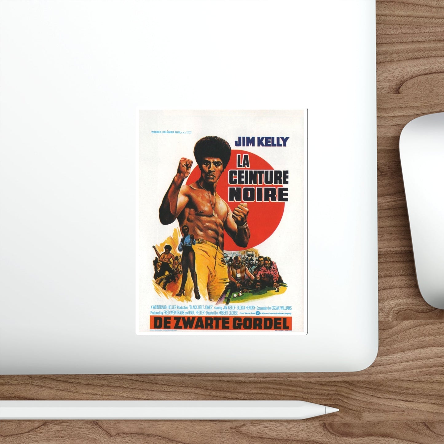 BLACK BELT JONES (BELGIAN) 1974 Movie Poster STICKER Vinyl Die-Cut Decal-The Sticker Space