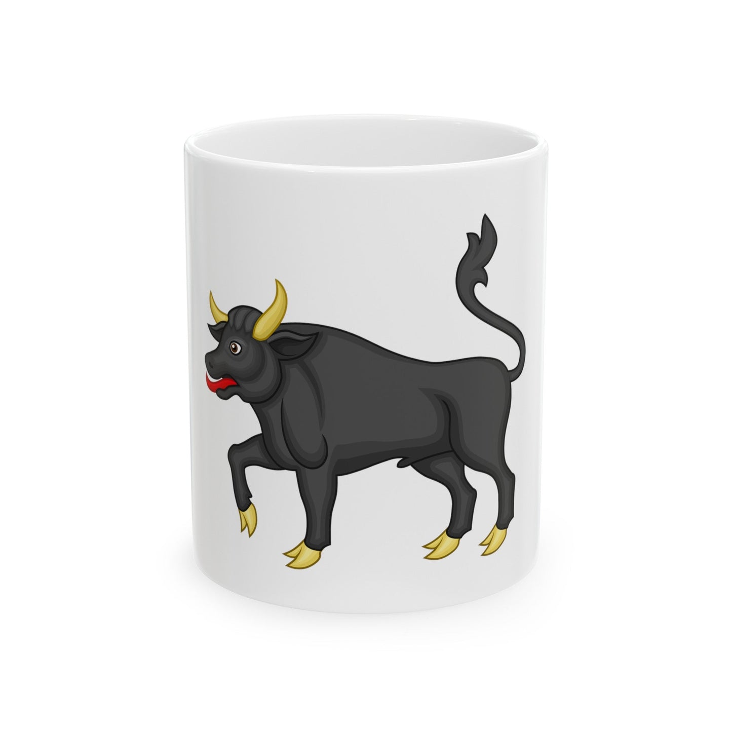 Black Bull of Clarence Badge of Edward IV - White Coffee Mug-11oz-The Sticker Space