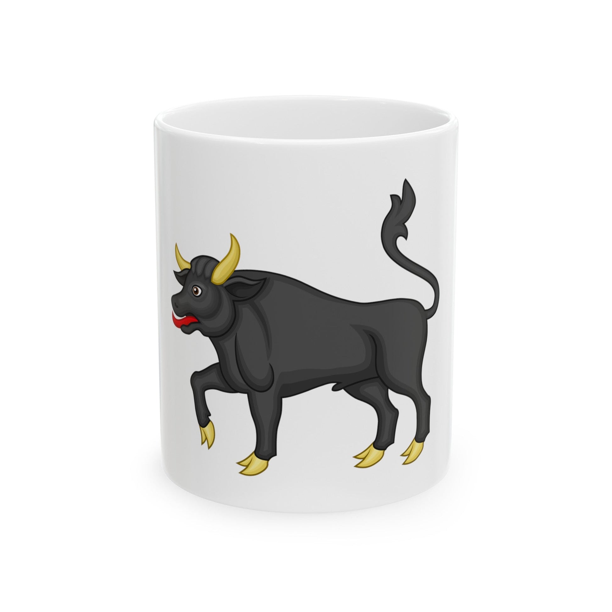 Black Bull of Clarence Badge of Edward IV - White Coffee Mug-11oz-The Sticker Space