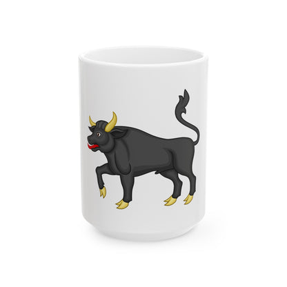 Black Bull of Clarence Badge of Edward IV - White Coffee Mug-15oz-The Sticker Space