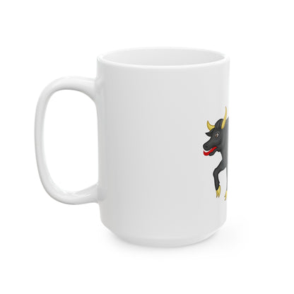 Black Bull of Clarence Badge of Edward IV - White Coffee Mug-The Sticker Space