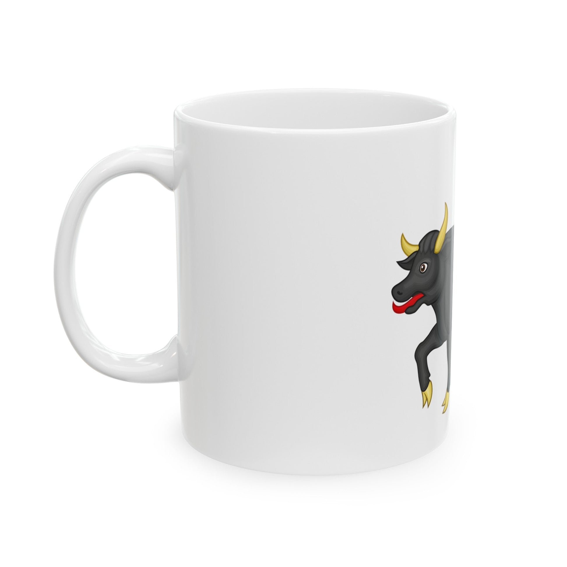 Black Bull of Clarence Badge of Edward IV - White Coffee Mug-The Sticker Space