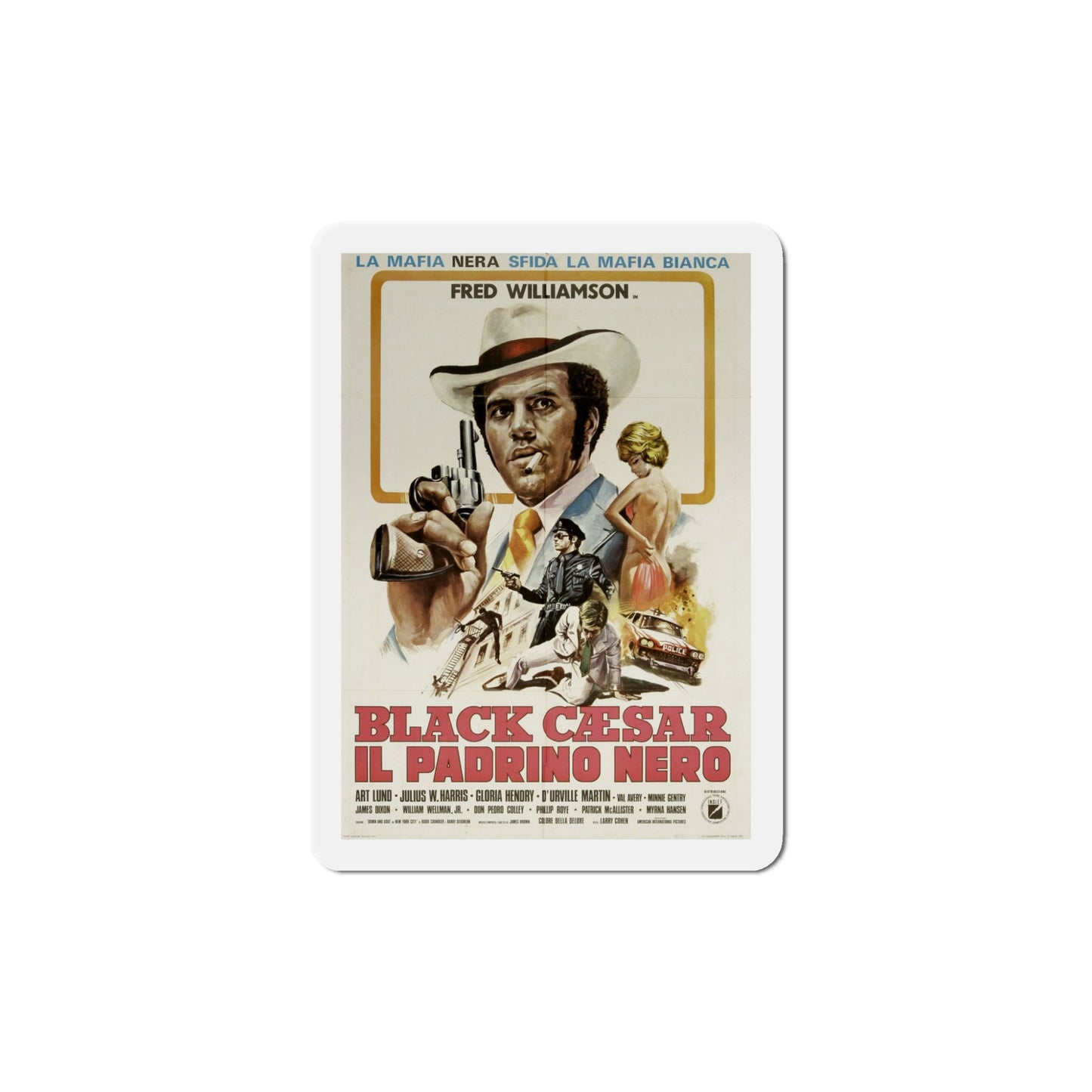 Black Caesar 1973 2 Movie Poster Die-Cut Magnet-5 Inch-The Sticker Space