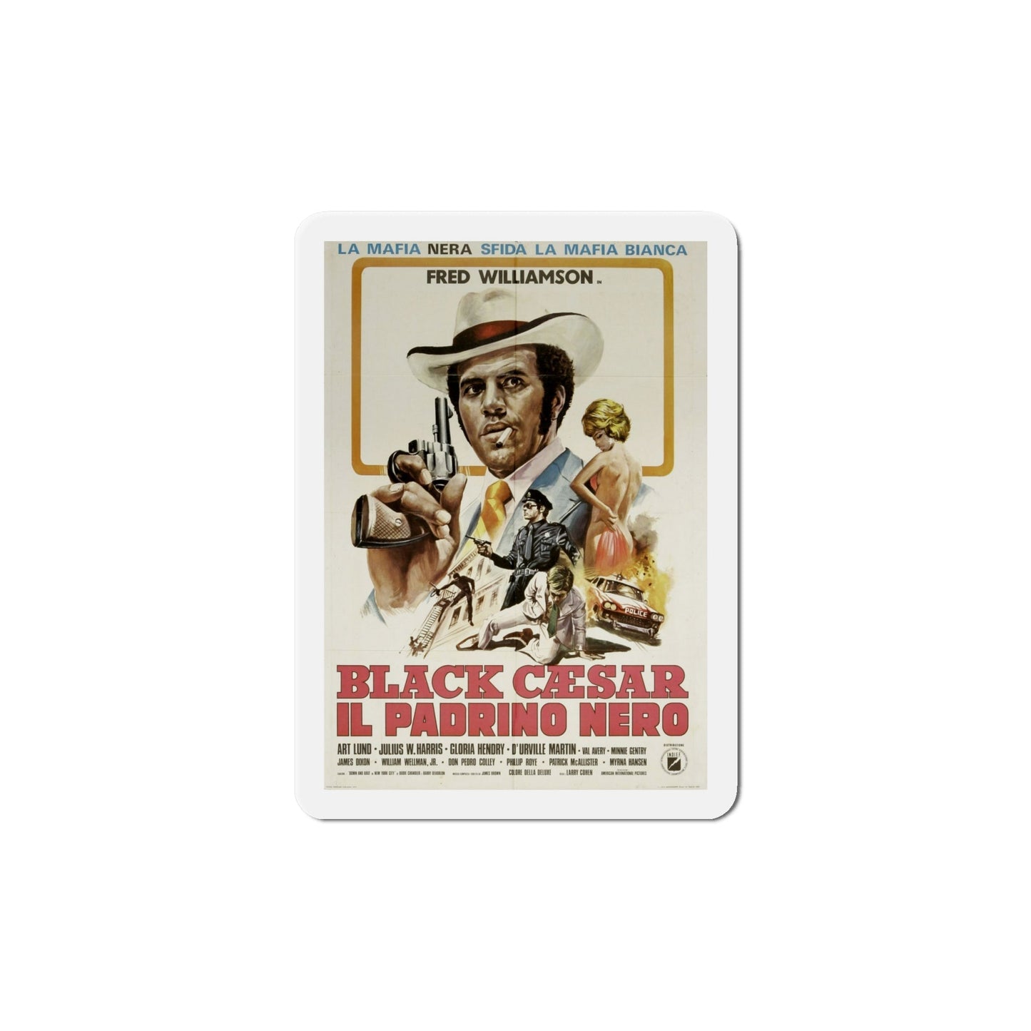 Black Caesar 1973 2 Movie Poster Die-Cut Magnet-6 Inch-The Sticker Space