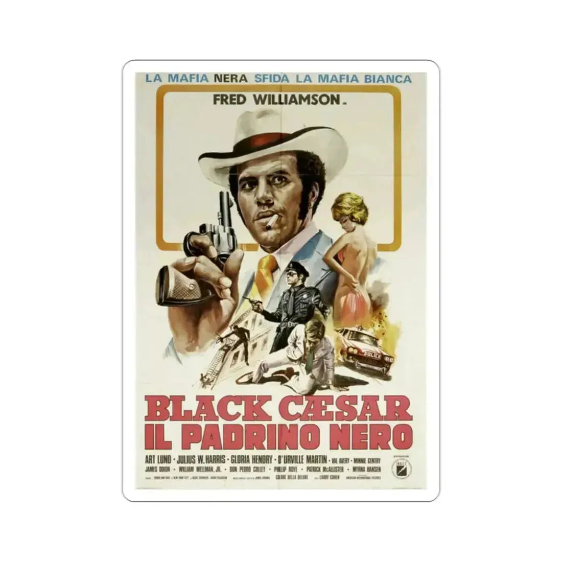 Black Caesar 1973 2 Movie Poster STICKER Vinyl Die-Cut Decal 2 Inch - The Sticker Space