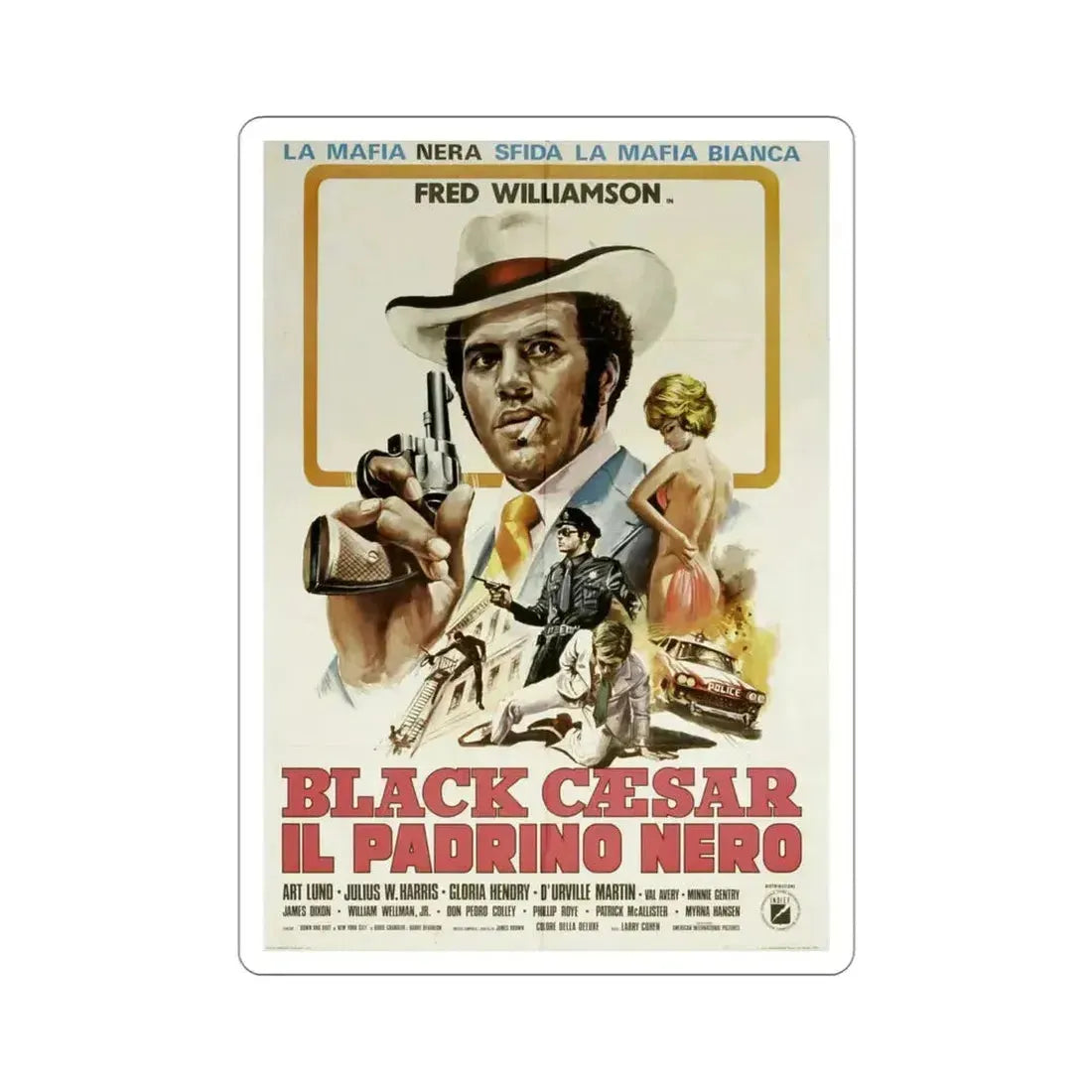 Black Caesar 1973 2 Movie Poster STICKER Vinyl Die-Cut Decal 4 Inch - The Sticker Space