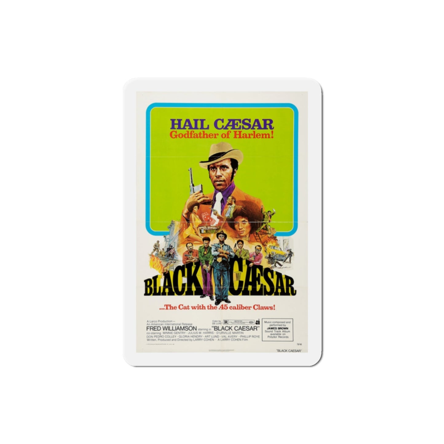 Black Caesar 1973 Movie Poster Die-Cut Magnet-2 Inch-The Sticker Space