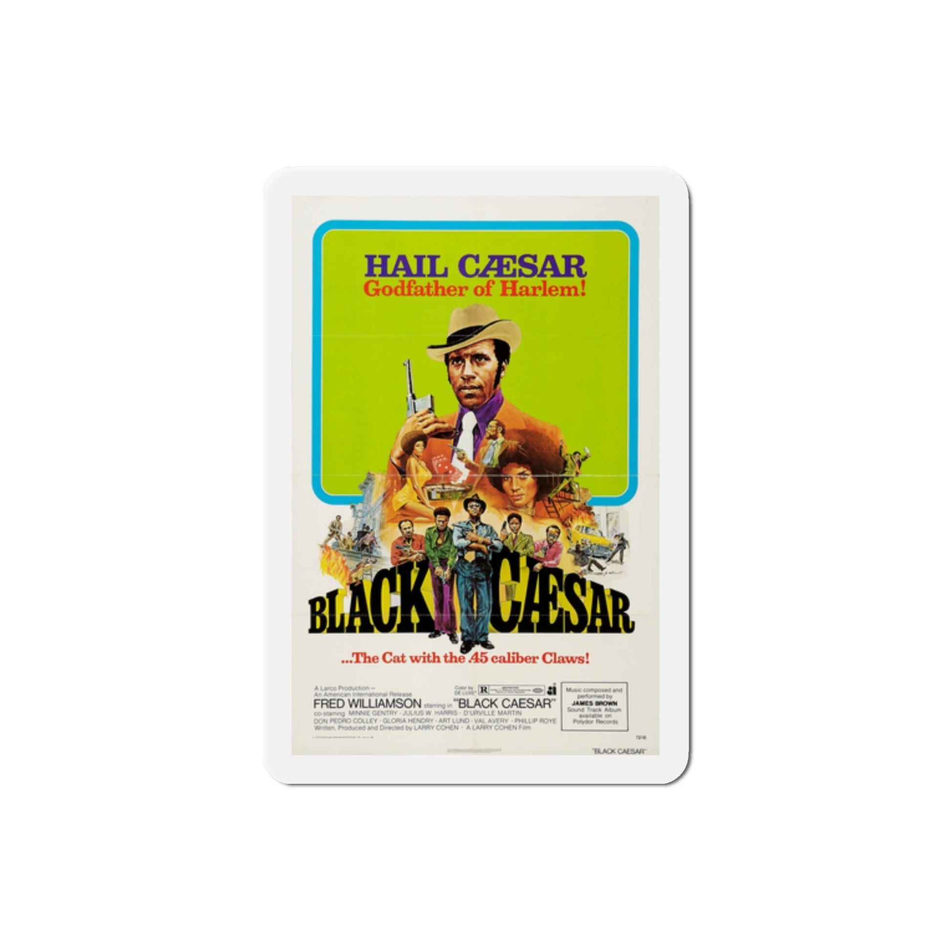 Black Caesar 1973 Movie Poster Die-Cut Magnet-2 Inch-The Sticker Space