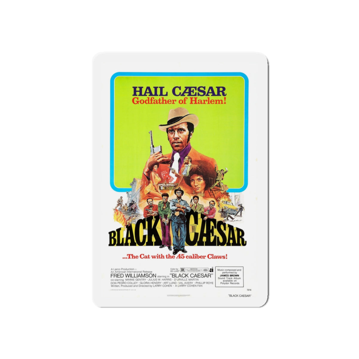 BLACK CAESAR 1973 Movie Poster - Die-Cut Magnet-5" x 5"-The Sticker Space