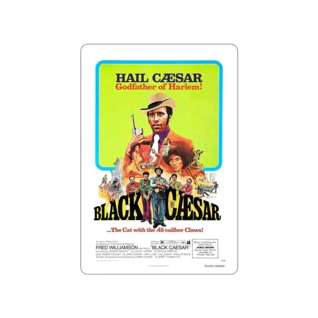 BLACK CAESAR 1973 Movie Poster STICKER Vinyl Die-Cut Decal 2 Inch - The Sticker Space