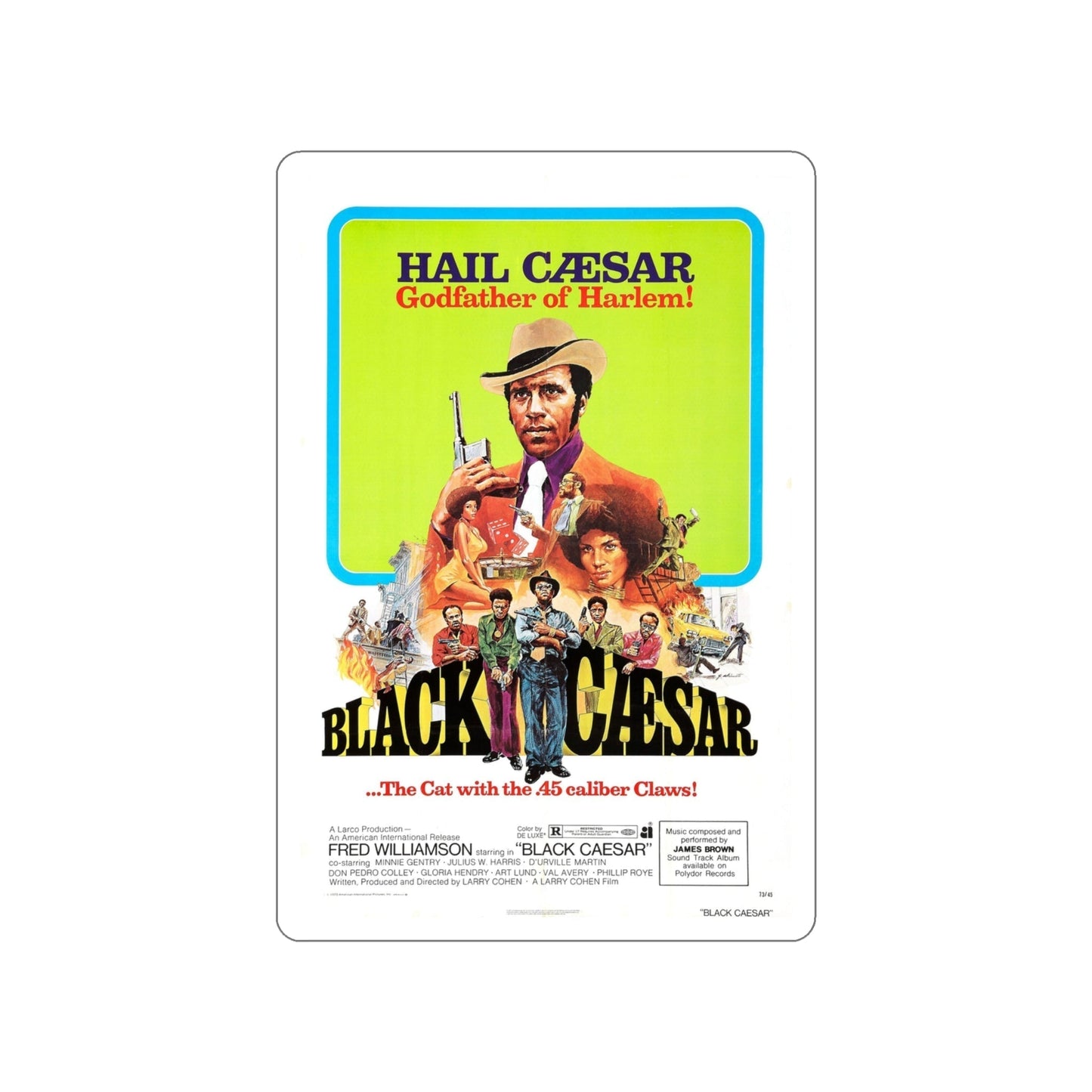 BLACK CAESAR 1973 Movie Poster STICKER Vinyl Die-Cut Decal-4 Inch-The Sticker Space