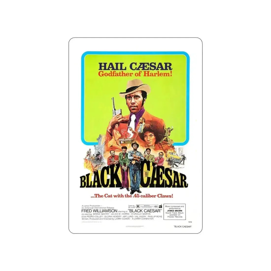 BLACK CAESAR 1973 Movie Poster STICKER Vinyl Die-Cut Decal - The Sticker Space