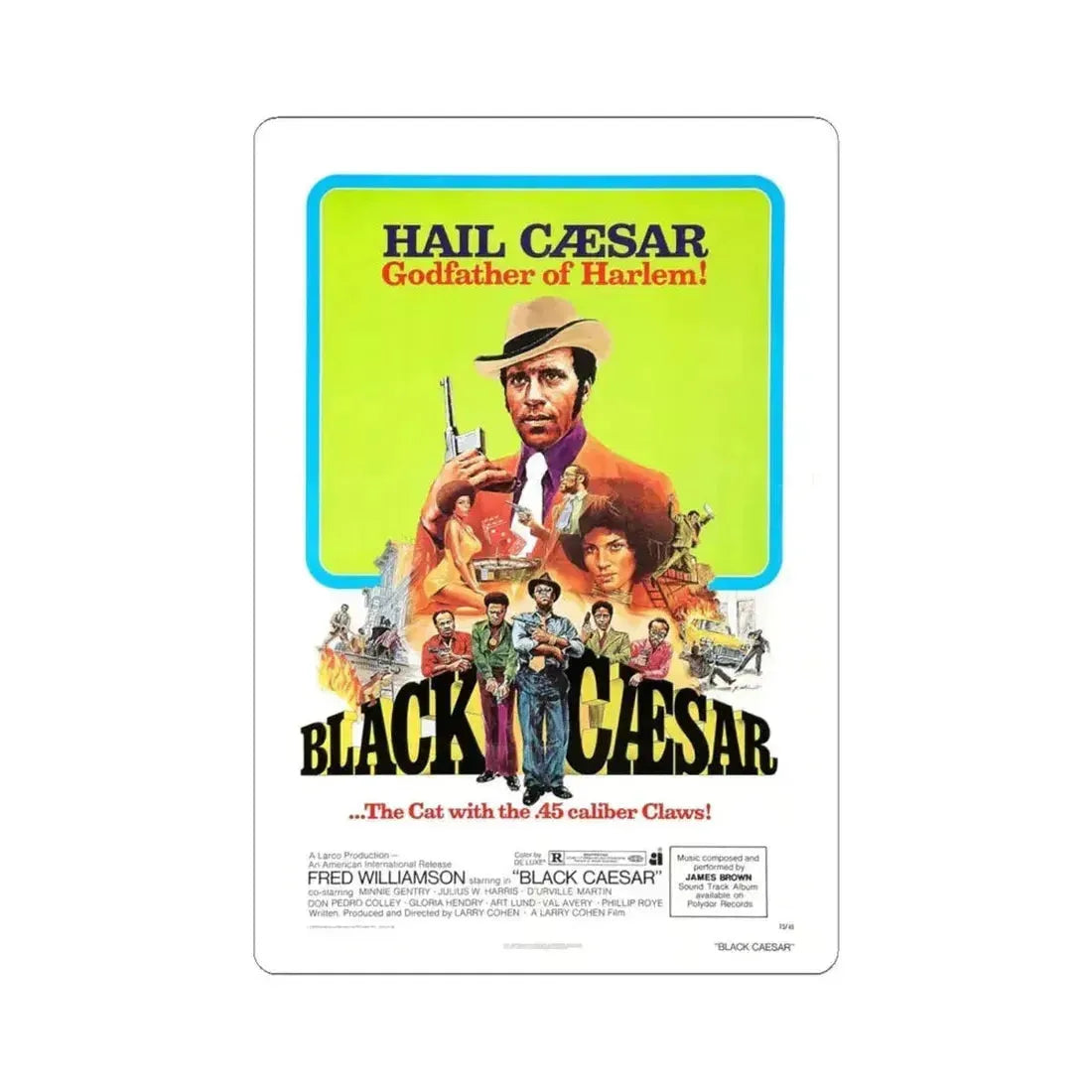 BLACK CAESAR 1973 Movie Poster - STICKER Vinyl Kiss-Cut Decal - The Sticker Space