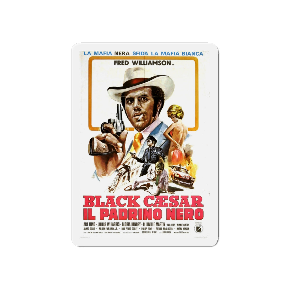 BLACK CAESAR (2) 1973 Movie Poster - Die-Cut Magnet-6 × 6"-The Sticker Space