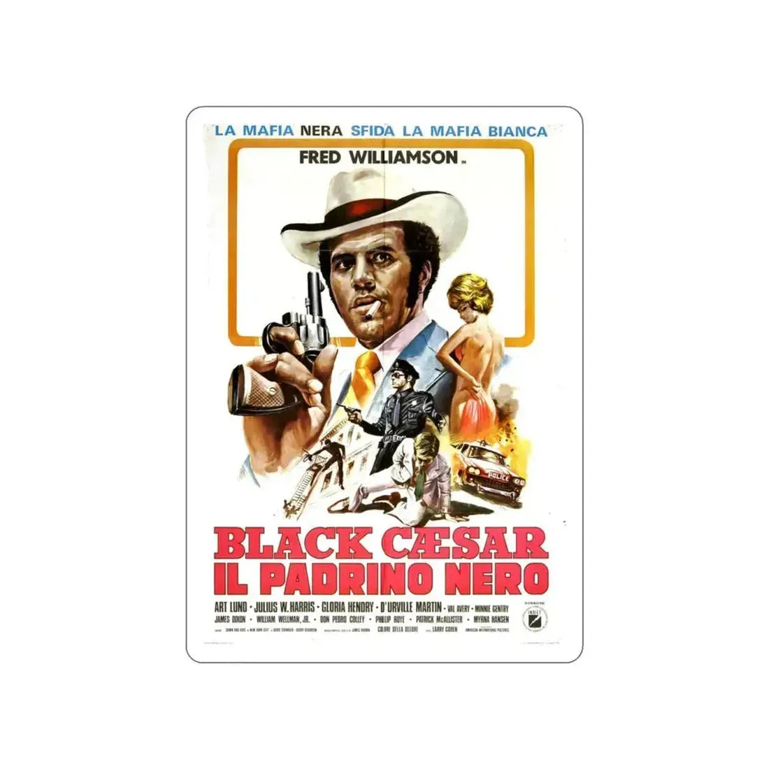 BLACK CAESAR (2) 1973 Movie Poster STICKER Vinyl Die-Cut Decal 3 Inch - The Sticker Space