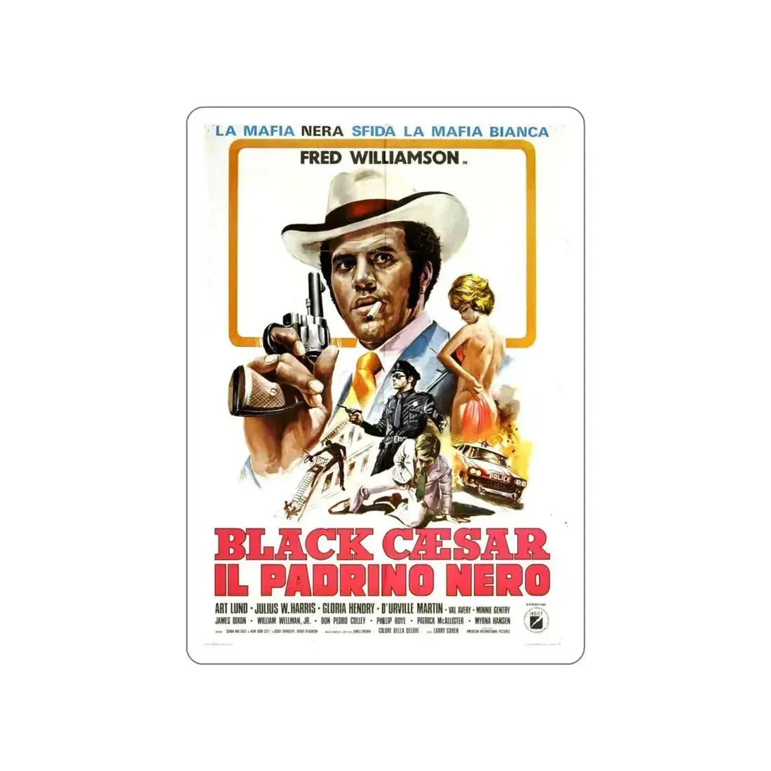 BLACK CAESAR (2) 1973 Movie Poster STICKER Vinyl Die-Cut Decal 6 Inch - The Sticker Space